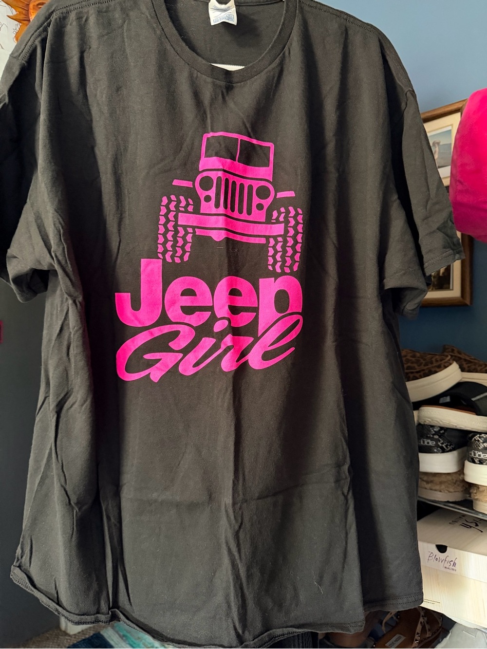 Jeep Black Tee with Pink Graphic Size 2X